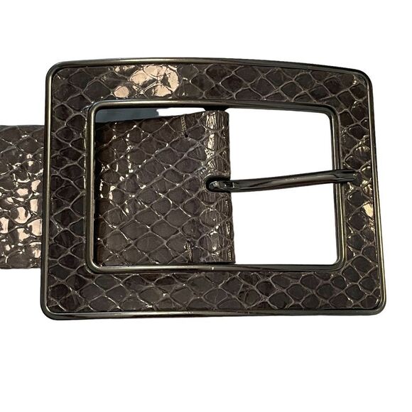 Banana Republic Snake Print Gray Patent Leather Belt - Picture 3 of 6